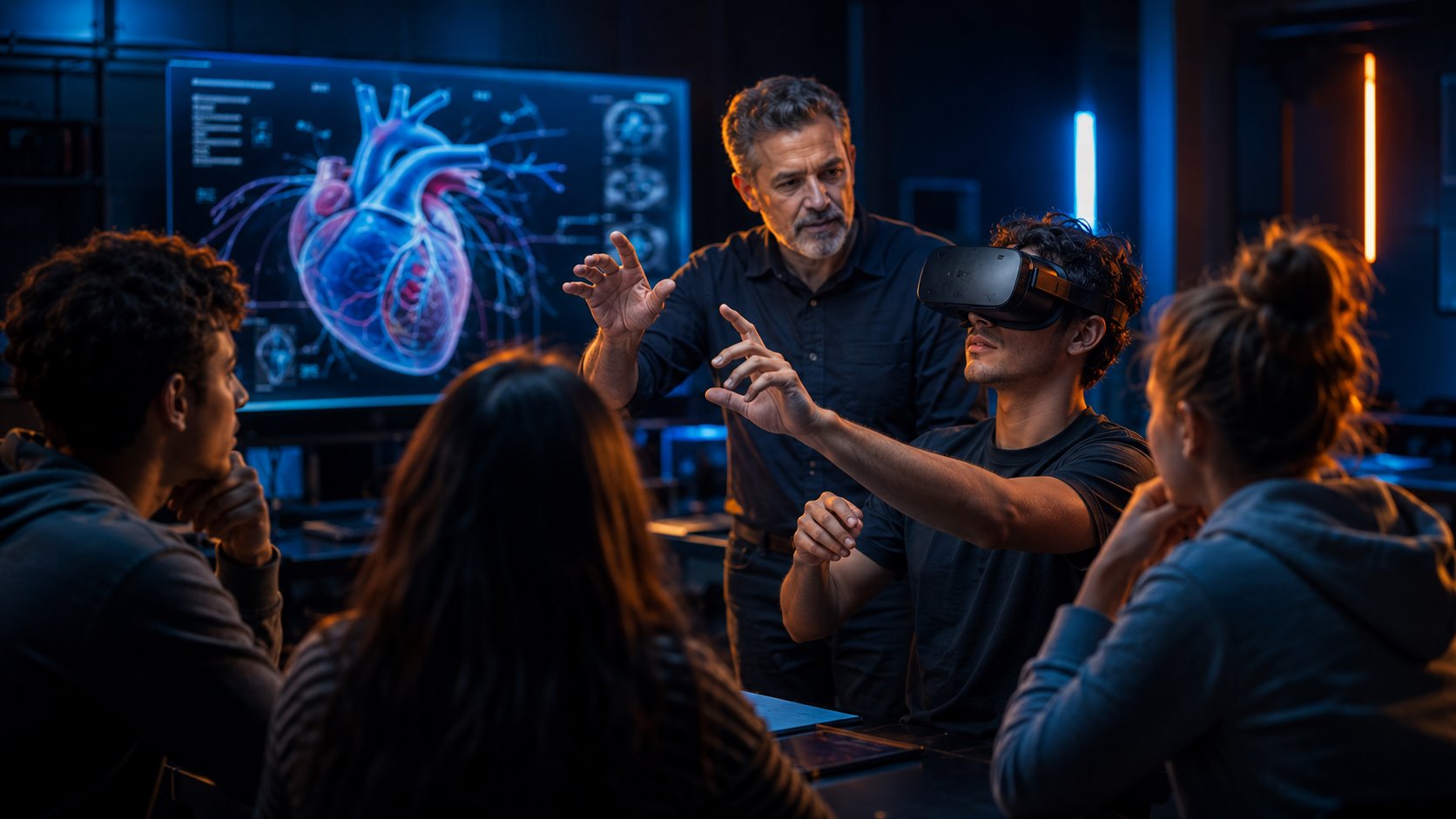 Demonstração prática do Lince VR com alunos e professor